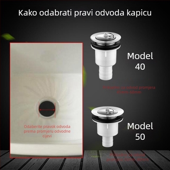 Nehrđajući filter odvodnje za umivaonik s vučnim mehanizmom, model 50, prilagodljivo, privatna marka