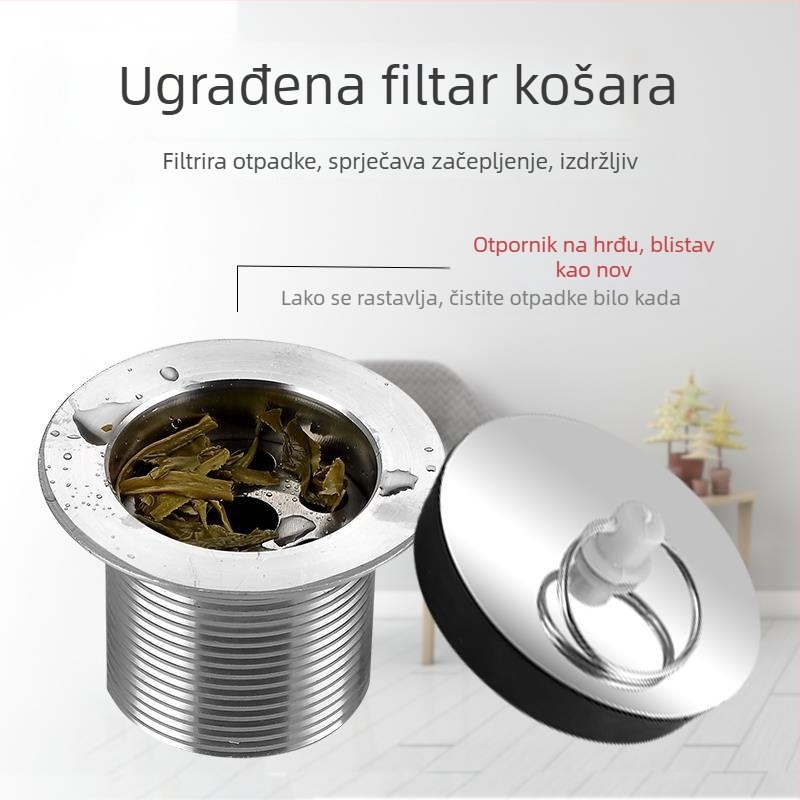 Nehrđajući filter odvodnje za umivaonik s vučnim mehanizmom, model 50, prilagodljivo, privatna marka