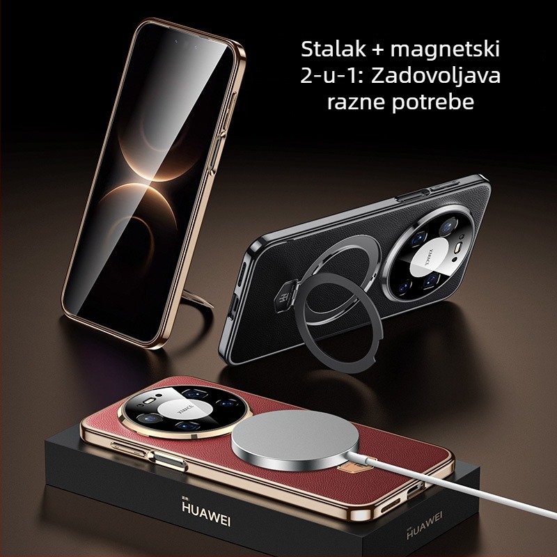 Zaštitna maska Huawei Mate80 s Maituo magnetskim osloncem, 2-u-1 mekan rub i tvrd zadnji panel od akrila, elektroplatirani završetak, otpornost na padove