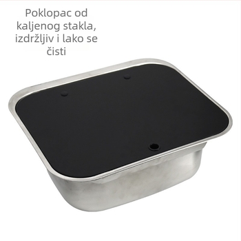 RV kuhinjska umivaonica s poklopcem, sklopivi poklopac, s jednim sudom, kvadratna umivaonica od nehrđajućeg čelika (Brand: Yumu; Kompatibilno s RV)