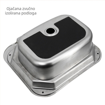 RV kuhinjska umivaonica s poklopcem, sklopivi poklopac, s jednim sudom, kvadratna umivaonica od nehrđajućeg čelika (Brand: Yumu; Kompatibilno s RV)