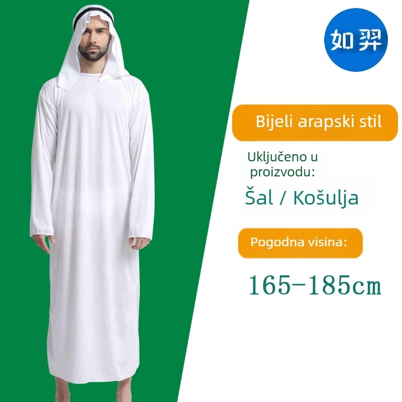 Unisex kostim za Noć vještica – Dubai cosplay, arapski šeik princ, maske, poliester