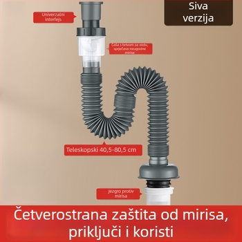 Plastični pop-up odvod za umivaonik, oblik S, model Glue tip tube, stil Modern simplicity