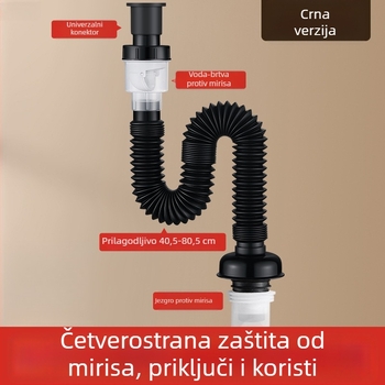Plastični pop-up odvod za umivaonik, oblik S, model Glue tip tube, stil Modern simplicity