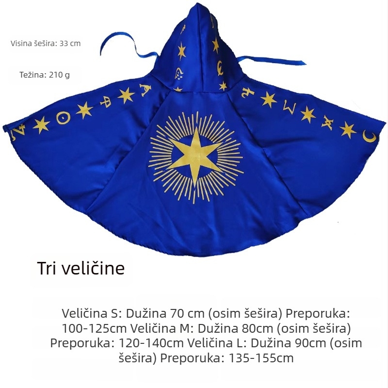 Dječji Halloween kostim – mantija, Lycra, 90% glavni materijal, 10% podstava, scenski kostim, za djecu do 17 godina, branda Yule