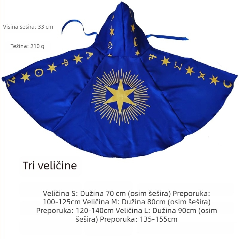 Dječji Halloween kostim – mantija, Lycra, 90% glavni materijal, 10% podstava, scenski kostim, za djecu do 17 godina, branda Yule