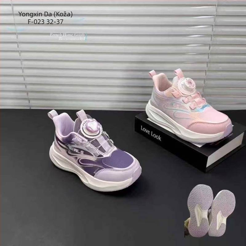 Dječje tenisice od umjetne kože – lagane i vodootporne, zatvaranje s rotirajućom kopčom, EVA đon, proljeće–jesen, djevojčice 7–12 godina.