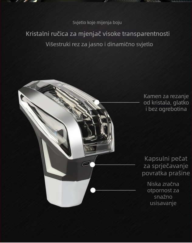 JDM kristalna ručica mjenjača, univerzalna, model 12656, svijetleća