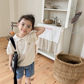 Dječje polo majice u korejskom stilu, unisex, pamuk, za djecu 3–8 godina