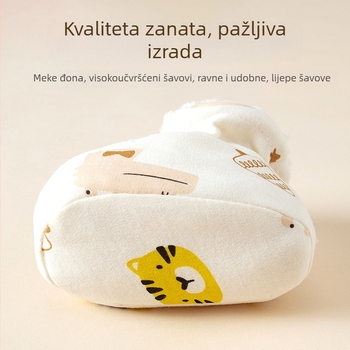 Dječje cipele od čistog pamuka s fleec podstavom, prilagodljive, tople za dob 0–15 mjeseci, cartoon stil