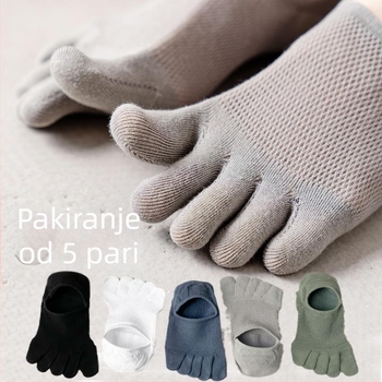 Petprstne pamučne čarape, ultra tanke, brzo suše, prozračne, nevidljive