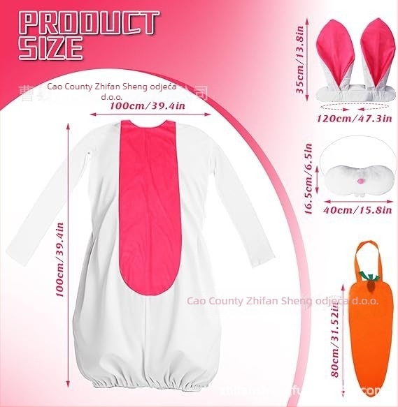 Uskrsni kostim zeka — Personalizirani ulični stil; za cosplay igara; unisex; poliester; proljeće 2026
