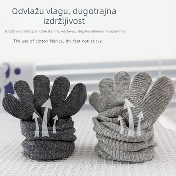 Muške čarape s pet prstiju od pamuka, jesensko-zimske, debeli, upijaju znoj, antibakterijske