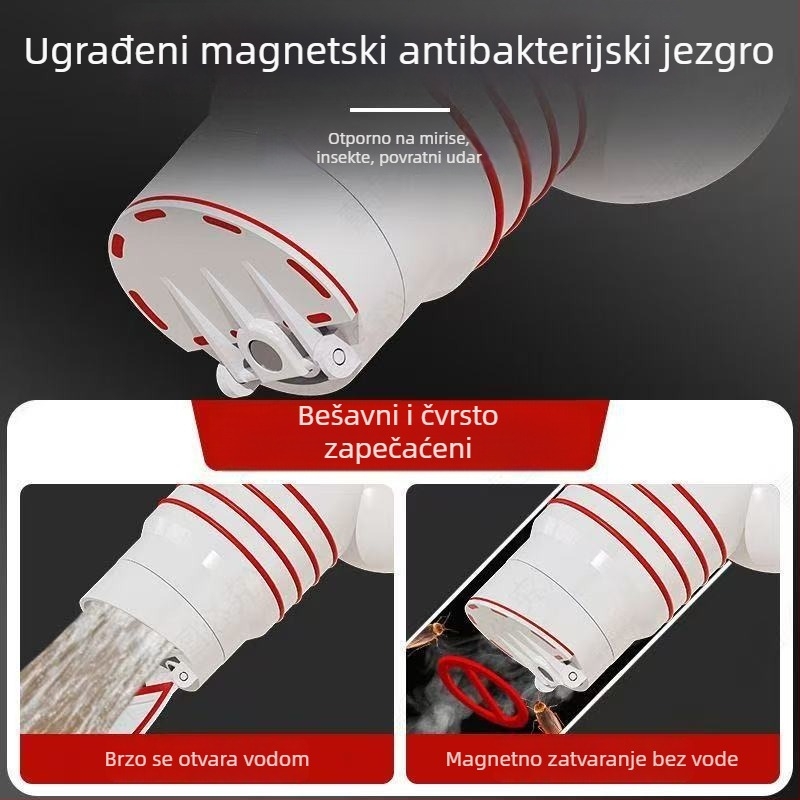 ABS 45° zidni odvod za perilicu rublja — nagnuta brtva, anti-miris, britski stil oblika, model Lh wall row