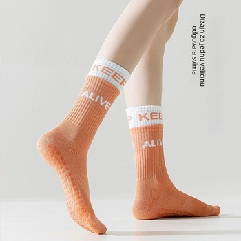 Ženske joga čarape, srednje dužine, pamuk mješavina, protuklizne, protiv mirisa, protiv trenja (unutarnji trening)