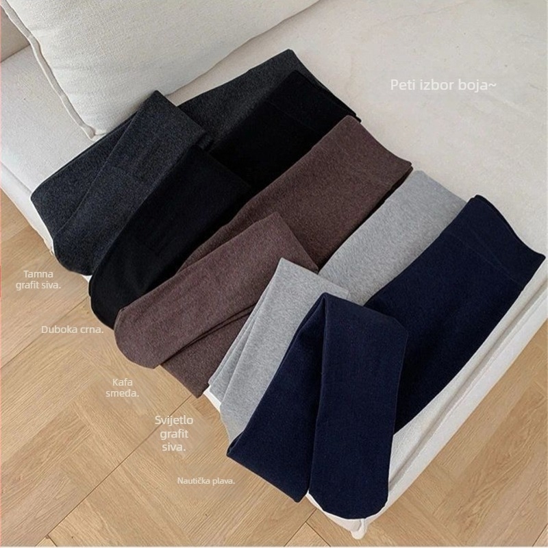 Čarape do koljena s tri četvrtine duljine, debele, podižu stražnjicu, elastične, udio glavne tkanine ispod 30%