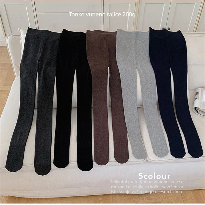 Čarape do koljena s tri četvrtine duljine, debele, podižu stražnjicu, elastične, udio glavne tkanine ispod 30%