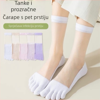 Ženske čarape s odvojenim prstima od pamuka, ljeto, upijaju znoj, 70–80% pamuka