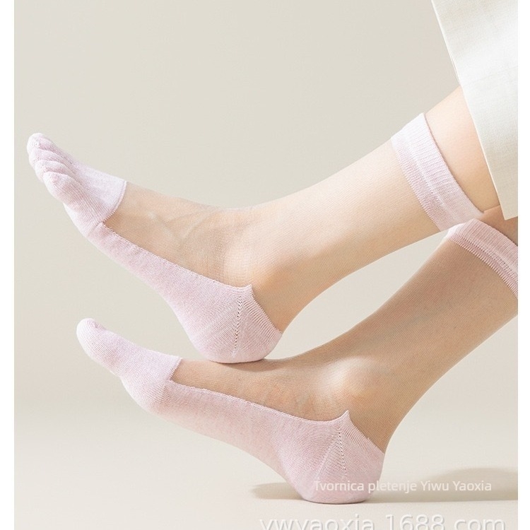 Ženske čarape s odvojenim prstima od pamuka, ljeto, upijaju znoj, 70–80% pamuka