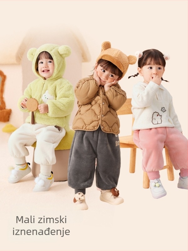 Dječje hlače za uzrast 1–3 godine, baršunasti materijal, 100% poliester, za proljeće, jesen i zimu