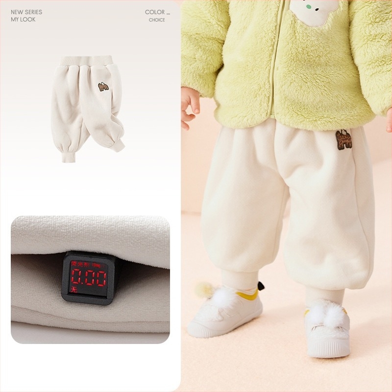 Dječje hlače za uzrast 1–3 godine, baršunasti materijal, 100% poliester, za proljeće, jesen i zimu