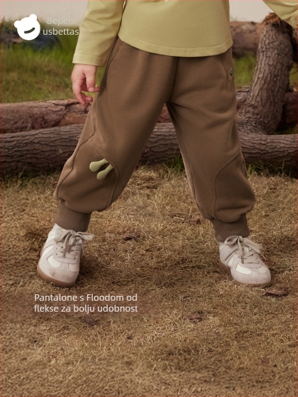 Beitaisi dječje hlače s flis podstavom, pamuk-mješano platno (85,1% pamuka), srednji pojas sa elastikom