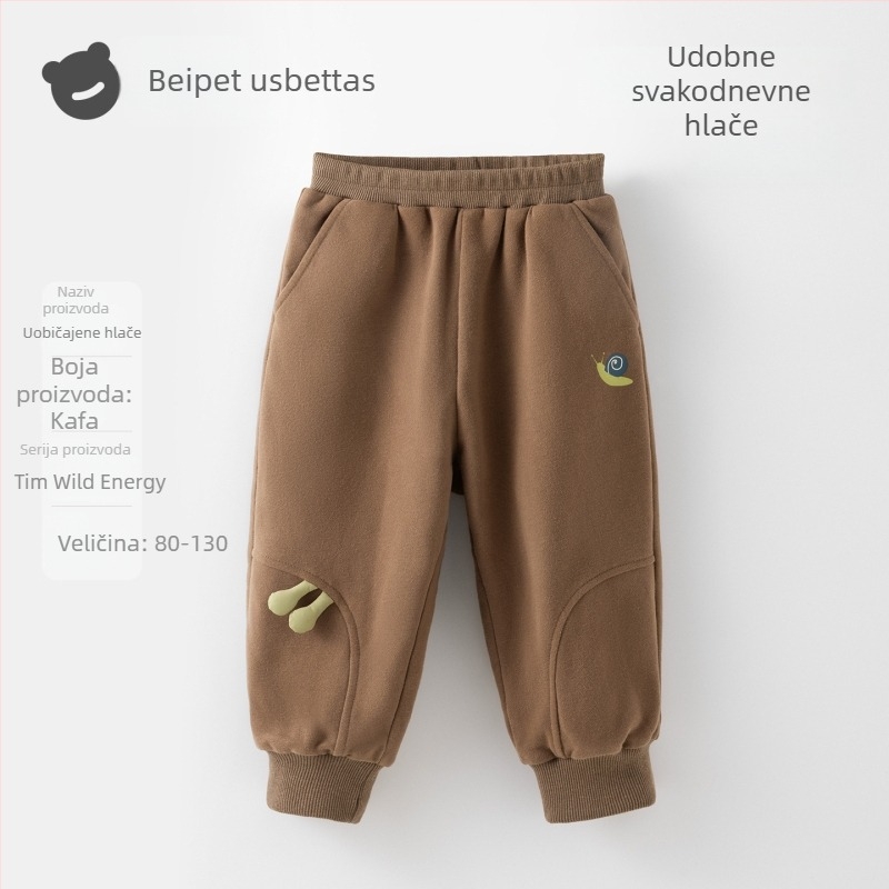 Beitaisi dječje hlače s flis podstavom, pamuk-mješano platno (85,1% pamuka), srednji pojas sa elastikom