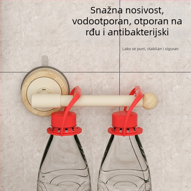Držač za toaletni papir na zid s vakuumskim pričvršćivanjem, od nehrđajućeg čelika, okrugli oblik, ABS površina, stil laganog luksuza