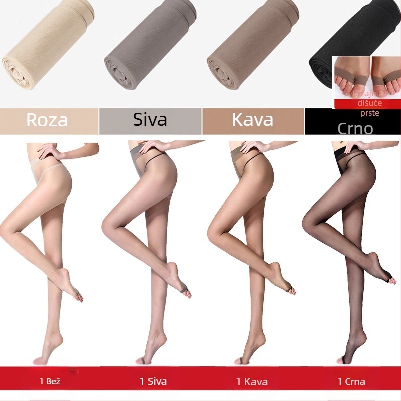 Bezšivne najlon čarape, mat završetak, anti-snag, ultra tanke, dizajn T-Crotch