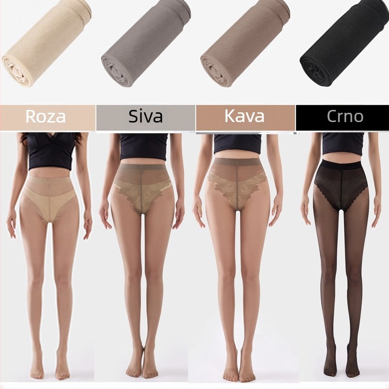 Bezšivne najlon čarape, mat završetak, anti-snag, ultra tanke, dizajn T-Crotch