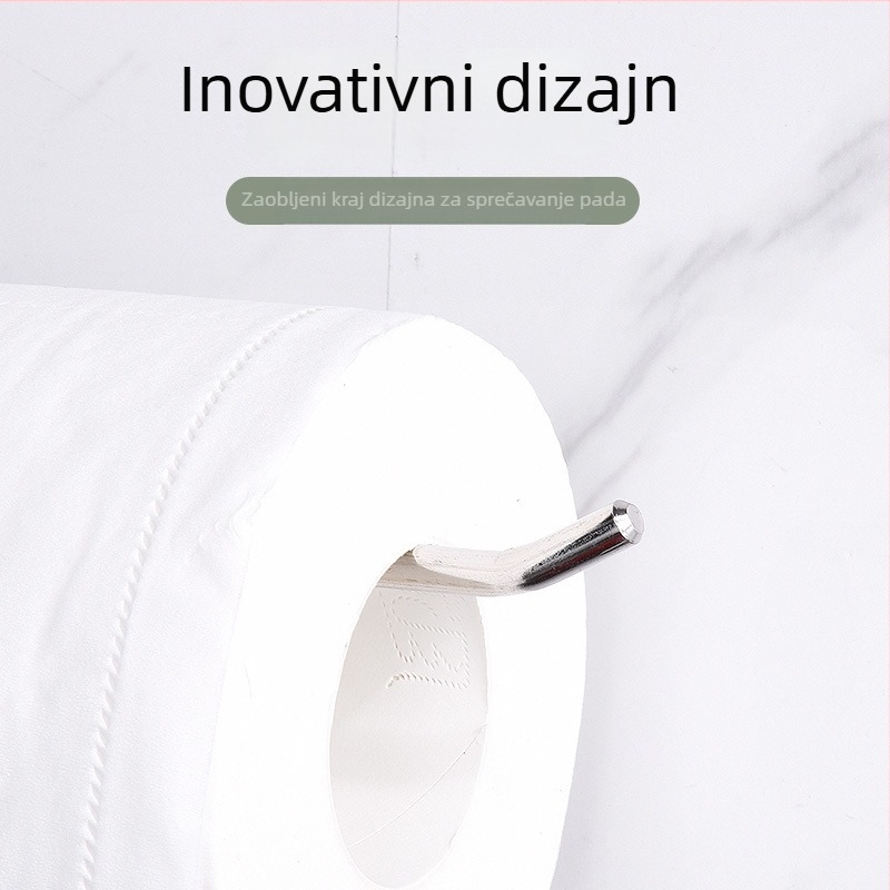 Držač papirnatog ručnika od nehrđajućeg čelika, zidni bez bušenja, kružnog oblika, nordijski stil
