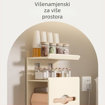 Zidni organizator kutiju toaletnog papira i držač rolni | Ugljična čelična, papir koji se izvlači, vodootporan, moderan minimalistički stil, pogodan za kupaonicu, kuhinju ili hotel