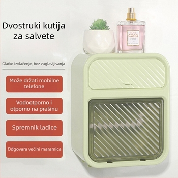 Zidna plastična kutija za papir u kupaonici, vodootporna, model 5.16.1, za rolu papira
