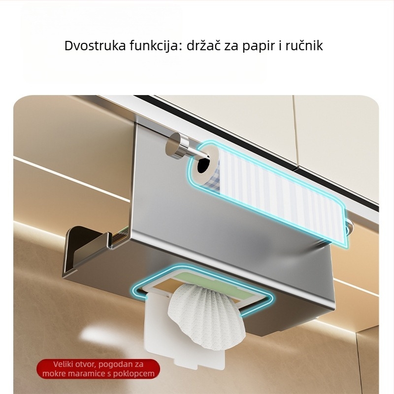 Haiying Zidni držač toaletnog papira - bez bušenja, vodootporan, površina premazana sprejom plastike, trokutasti oblik, minimalistički stil