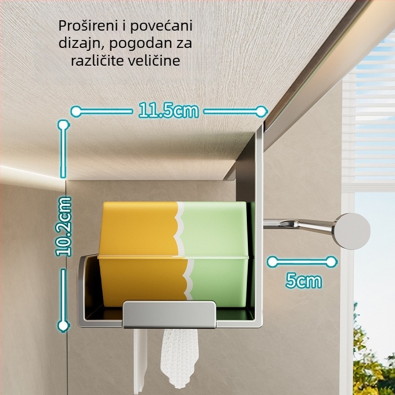 Haiying Zidni držač toaletnog papira - bez bušenja, vodootporan, površina premazana sprejom plastike, trokutasti oblik, minimalistički stil
