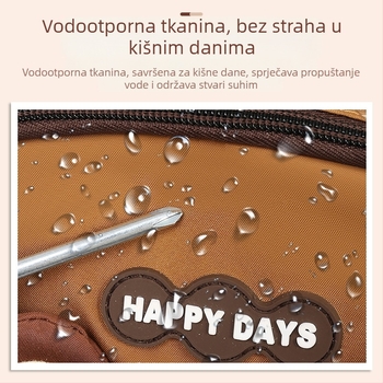 Nylon ruksak, sklopiv, s zakrivljenim naramenicama, uzor anime crtanih likova, za školsku upotrebu
