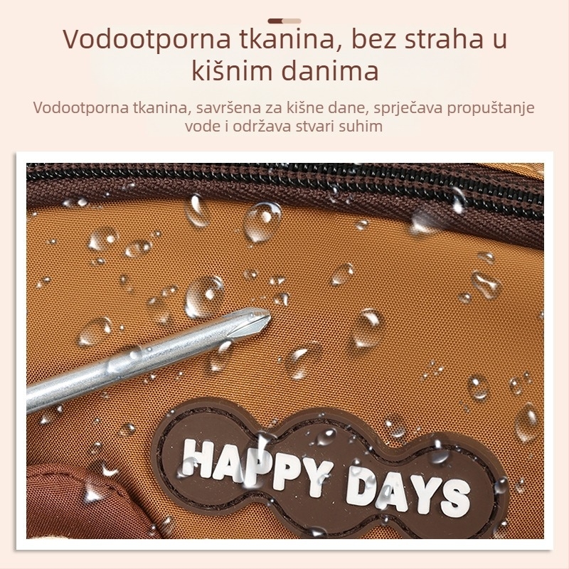 Nylon ruksak, sklopiv, s zakrivljenim naramenicama, uzor anime crtanih likova, za školsku upotrebu