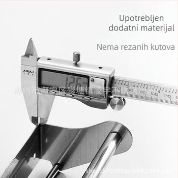 Držač za toaletni papir od nehrđajućeg čelika 304, montaža bez bušenja, polirani završni sloj, za kupaonu i hotel