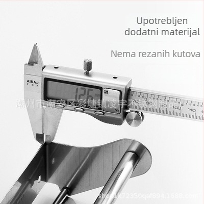 Držač za toaletni papir od nehrđajućeg čelika 304, montaža bez bušenja, polirani završni sloj, za kupaonu i hotel