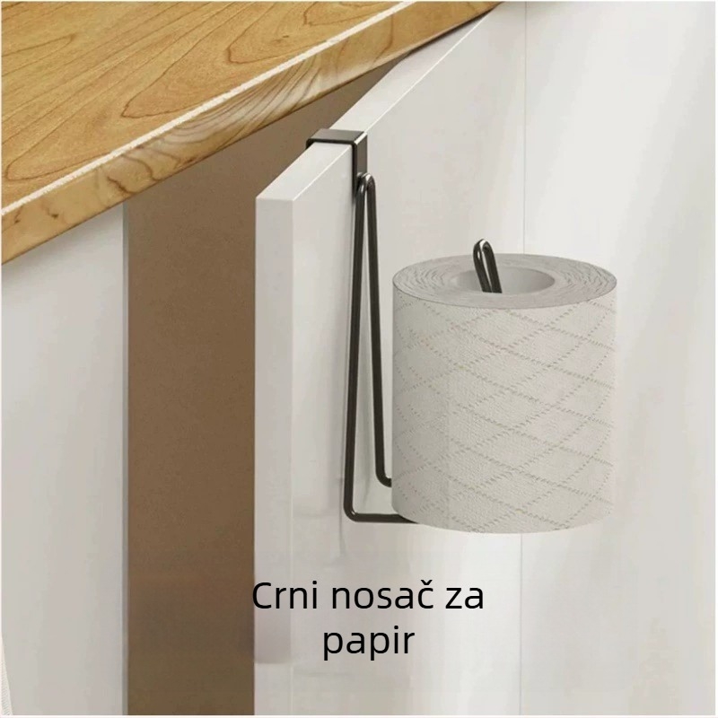 Držač papira bez rupa za kupaonicu, vodootporan i otporan na koroziju, kvadratna željezna konstrukcija s premazom plastike, moderni minimalistički stil