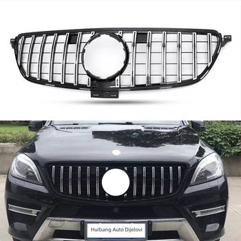 Prednja maska za Mercedes-Benz GLE-Class W166/W292, GT stil s vertikalnim trakama, ABS plastika, 2016-2019