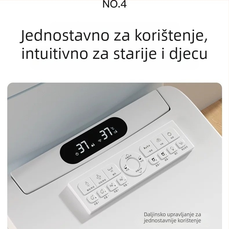Pametna daska za WC s trenutačnim grijanjem vode, podesivom temperaturom vode, grijanim sjedalom, automatskim čišćenjem mlaznice, daljinskim upravljanjem