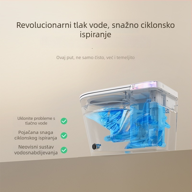 Pametna daska za WC s trenutačnim grijanjem vode, podesivom temperaturom vode, grijanim sjedalom, automatskim čišćenjem mlaznice, daljinskim upravljanjem