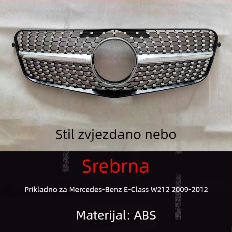 Mercedes W212 E-Class Starry Sky GT grill, ABS plastika, ugradnja na branik, 2009–2015