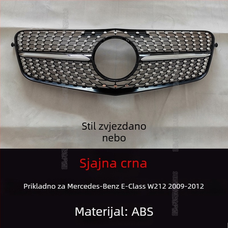 Mercedes W212 E-Class Starry Sky GT grill, ABS plastika, ugradnja na branik, 2009–2015