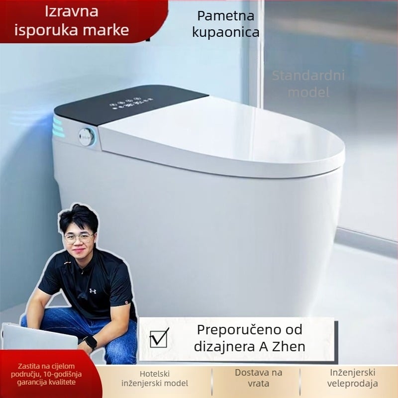 Pametan toalet s automatskim ispiranje, keramika, prilagodljiva temperatura vode, grijano sjedalo, prilagodljiv tlak vode, 3L sifonsko ispiranje, All-in-One, Model 701
