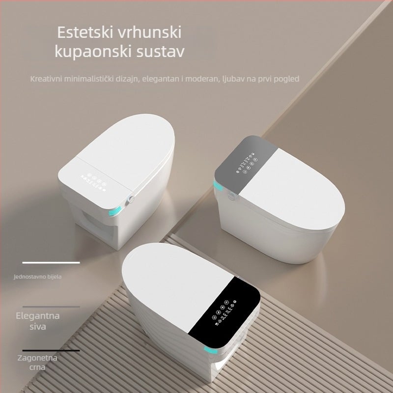 Pametan toalet s automatskim ispiranje, keramika, prilagodljiva temperatura vode, grijano sjedalo, prilagodljiv tlak vode, 3L sifonsko ispiranje, All-in-One, Model 701