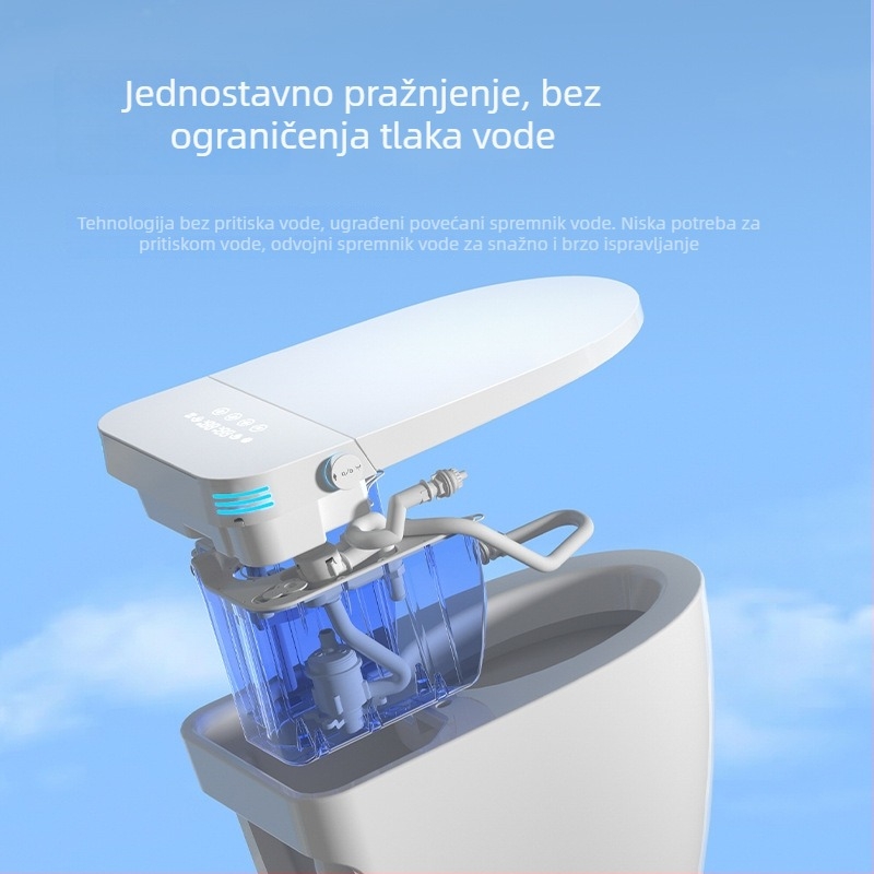 Pametan toalet s automatskim ispiranje, keramika, prilagodljiva temperatura vode, grijano sjedalo, prilagodljiv tlak vode, 3L sifonsko ispiranje, All-in-One, Model 701