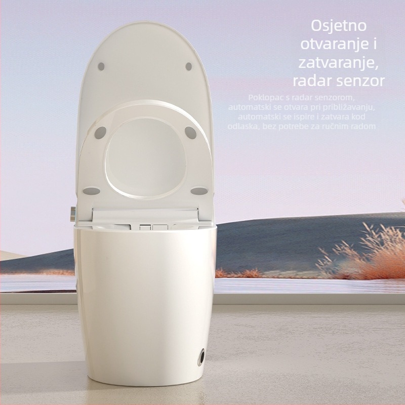Pametan toalet s automatskim ispiranje, keramika, prilagodljiva temperatura vode, grijano sjedalo, prilagodljiv tlak vode, 3L sifonsko ispiranje, All-in-One, Model 701