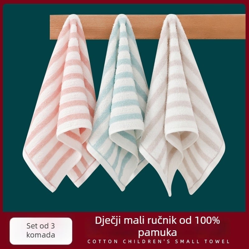 Dječji ručnik od pamuka za lice, upija i mekan (materijal: pamuk; pređa: 100d; tkanina: Plain weave; težina: ispod 50 g; kategorija: ručnik/ručnik za lice)